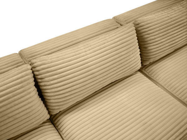 Meridian Furniture Shaggy Seven Piece Modular Sectional in Corduroy Performance Fabric for Living Rooms 641Camel-Sec7B