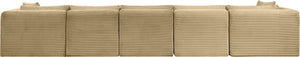 Meridian Furniture Shaggy Seven Piece Modular Sectional Camel Corduroy Fabric Stain Resistant Living Room 641Camel-Sec7C