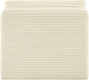 Meridian Furniture Shaggy Corduroy Armless Modular Chair with Plush Foam and Stain Resistant Performance Fabric Cream 641Cream-Armless