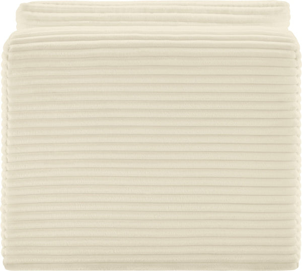 Meridian Furniture Shaggy Corduroy Armless Modular Chair with Plush Foam and Stain Resistant Performance Fabric Cream 641Cream-Armless