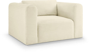 Meridian Furniture Shaggy Corduroy Accent Chair with Plush Foam Seating and Modular Design for Living Room Decor Cream 641Cream-Chair
