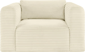 Meridian Furniture Shaggy Corduroy Accent Chair with Plush Foam Seating and Modular Design for Living Room Decor Cream 641Cream-Chair