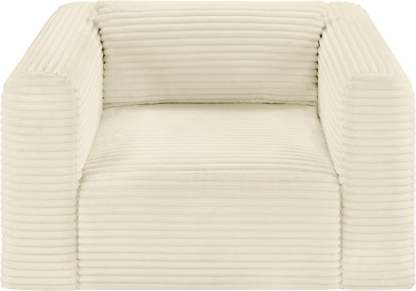 Meridian Furniture Shaggy Corduroy Accent Chair with Plush Foam Seating and Modular Design for Living Room Decor Cream 641Cream-Chair