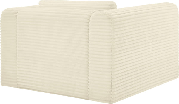 Meridian Furniture Shaggy Corduroy Accent Chair with Plush Foam Seating and Modular Design for Living Room Decor Cream 641Cream-Chair