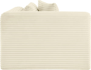 Meridian Furniture Shaggy Corduroy Modular Corner Chair with Plush Foam and Stain Resistant Performance Fabric Cream 641Cream-Corner