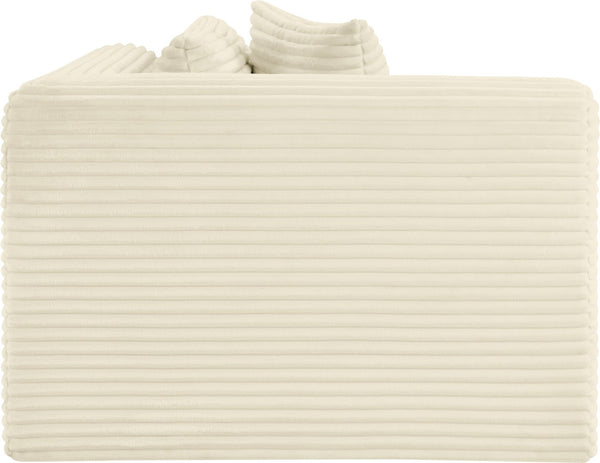 Meridian Furniture Shaggy Corduroy Modular Corner Chair with Plush Foam and Stain Resistant Performance Fabric Cream 641Cream-Corner