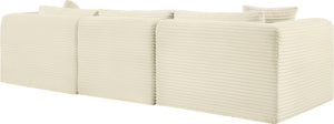 Meridian Furniture Shaggy Corduroy Modular Sofa Plush Performance Fabric Stain Resistant Living Room Seating Cream 109 inches 641Cream-S109