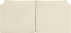 Meridian Furniture Shaggy Two Piece Armless Modular Loveseat in Stain Resistant Plush Corduroy Performance Fabric Cream 641Cream-S62