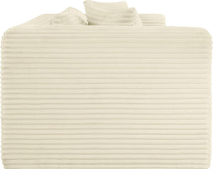 Meridian Furniture Shaggy Corduroy Modular Sofa Plush Performance Fabric Stain Resistant Living Room Seating Cream 78 inches 641Cream-S78