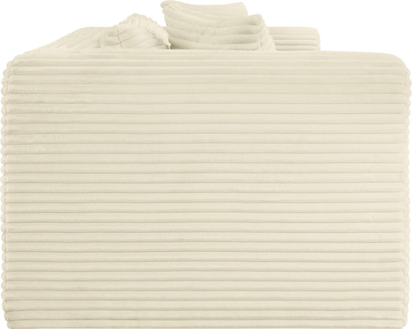 Meridian Furniture Shaggy Corduroy Modular Sofa Plush Performance Fabric Stain Resistant Living Room Seating Cream 78 inches 641Cream-S78