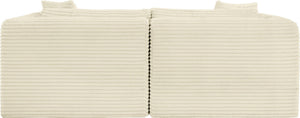 Meridian Furniture Shaggy Corduroy Modular Sofa Plush Performance Fabric Stain Resistant Living Room Seating Cream 78 inches 641Cream-S78
