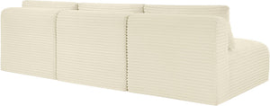 Meridian Furniture Shaggy Armless Modular Sectional Sofa in Wide Wale Corduroy Performance Fabric Living Room Cream 93 inches 641Cream-S93