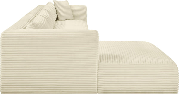 Meridian Furniture Shaggy Cream Corduroy Modular Sectional with Performance Fabric and Plush Foam Seating 641Cream-Sec4C