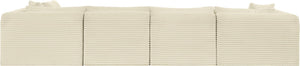Meridian Furniture Shaggy Six Piece Modular Sectional Plush Corduroy Performance Fabric Cream Living Room 641Cream-Sec6D