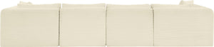 Meridian Furniture Shaggy Cream Corduroy Modular Sectional Six Piece Performance Fabric Living Room Sofa Set 641Cream-Sec6E