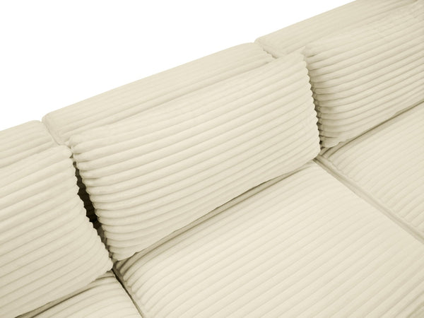 Meridian Furniture Shaggy Six Piece Modular Sectional Cream Corduroy Performance Fabric Large Living Room 641Cream-Sec6G