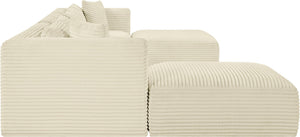 Meridian Furniture Shaggy Cream Corduroy Seven Piece Modular Sectional with Stain Resistant Performance Fabric 641Cream-Sec7C