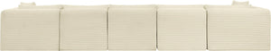 Meridian Furniture Shaggy Cream Corduroy Seven Piece Modular Sectional with Stain Resistant Performance Fabric 641Cream-Sec7C