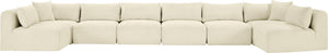 Meridian Furniture Shaggy Cream Corduroy Eight Piece Modular Sectional Plush Performance Fabric Sofa 641Cream-Sec8B