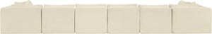 Meridian Furniture Shaggy Cream Corduroy Eight Piece Modular Sectional Plush Performance Fabric Sofa 641Cream-Sec8B