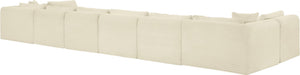 Meridian Furniture Shaggy Cream Corduroy Eight Piece Modular Sectional Plush Performance Fabric Sofa 641Cream-Sec8B
