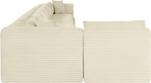 Meridian Furniture Shaggy Eight Piece Modular Sectional Corduroy Performance Fabric Plush Cozy Living Room 641Cream-Sec8C