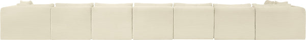 Meridian Furniture Shaggy Eight Piece Modular Sectional Corduroy Performance Fabric Plush Cozy Living Room 641Cream-Sec8C