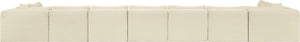 Meridian Furniture Shaggy Cream Corduroy Modular Sectional Plush Nine Piece Living Room Sofa Set 641Cream-Sec9A