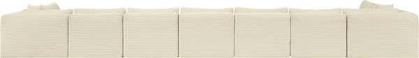 Meridian Furniture Shaggy Cream Corduroy Modular Sectional Plush Nine Piece Living Room Sofa Set 641Cream-Sec9A