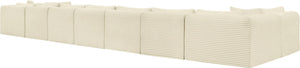 Meridian Furniture Shaggy Cream Corduroy Modular Sectional Plush Nine Piece Living Room Sofa Set 641Cream-Sec9A