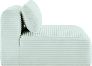Meridian Furniture Shaggy Corduroy Armless Modular Chair with Plush Foam and Stain Resistant Performance Fabric Mint 641Mint-Armless