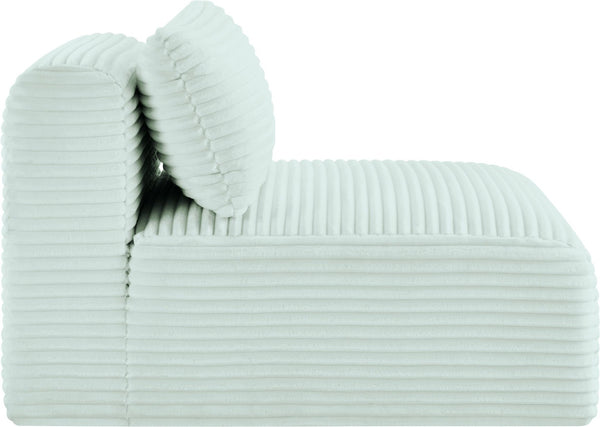 Meridian Furniture Shaggy Corduroy Armless Modular Chair with Plush Foam and Stain Resistant Performance Fabric Mint 641Mint-Armless