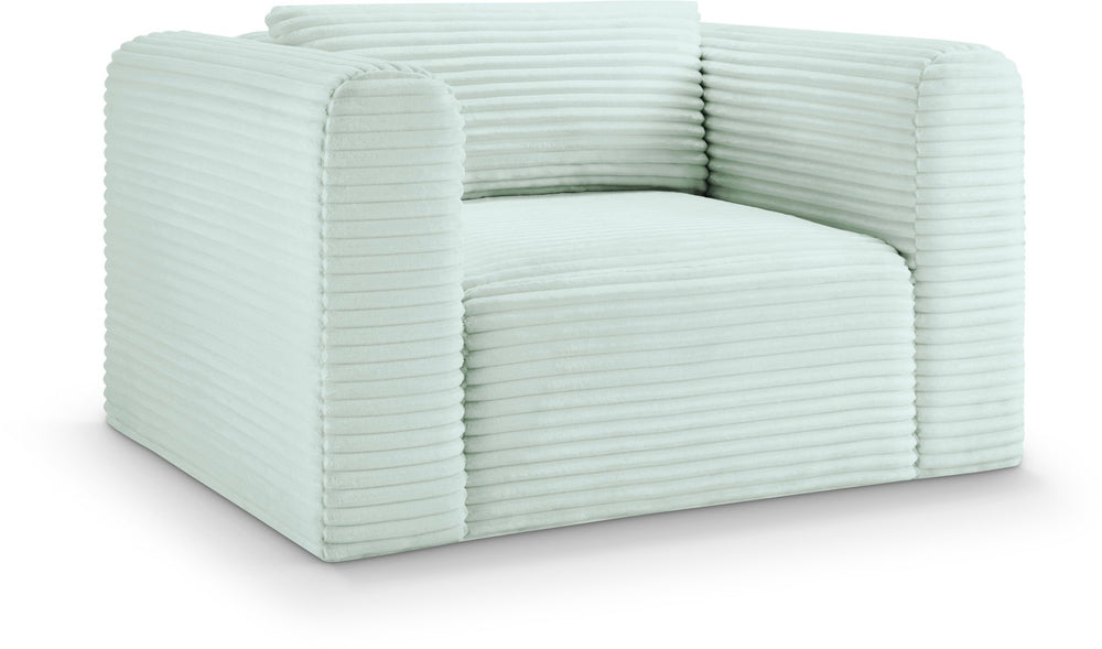 Meridian Furniture Shaggy Corduroy Accent Chair with Plush Foam Seating and Modular Design for Living Room Decor Mint 641Mint-Chair