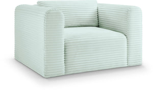 Meridian Furniture Shaggy Corduroy Accent Chair with Plush Foam Seating and Modular Design for Living Room Decor Mint 641Mint-Chair