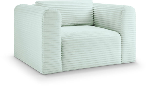 Meridian Furniture Shaggy Corduroy Accent Chair with Plush Foam Seating and Modular Design for Living Room Decor Mint 641Mint-Chair
