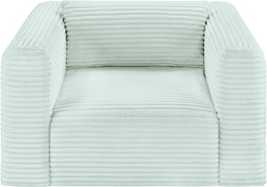 Meridian Furniture Shaggy Corduroy Accent Chair with Plush Foam Seating and Modular Design for Living Room Decor Mint 641Mint-Chair