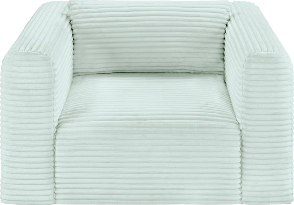 Meridian Furniture Shaggy Corduroy Accent Chair with Plush Foam Seating and Modular Design for Living Room Decor Mint 641Mint-Chair