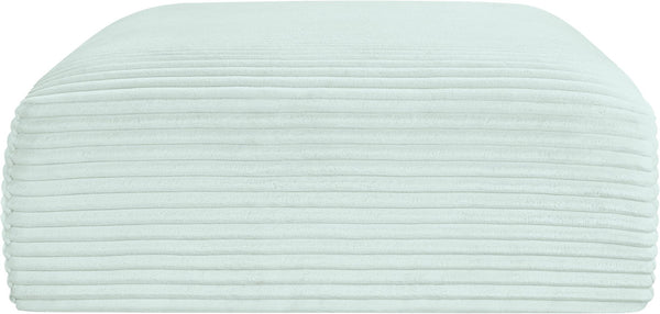 Meridian Furniture Shaggy Corduroy Square Ottoman Plush Modular Linking Design for Living Room Seating Mint 641Mint-Ott