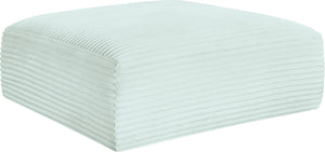 Meridian Furniture Shaggy Corduroy Square Ottoman Plush Modular Linking Design for Living Room Seating Mint 641Mint-Ott