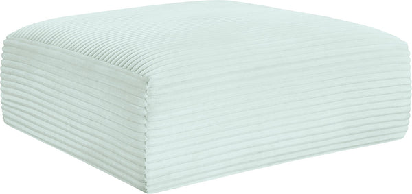 Meridian Furniture Shaggy Corduroy Square Ottoman Plush Modular Linking Design for Living Room Seating Mint 641Mint-Ott