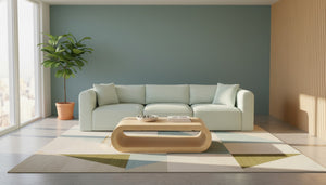 Meridian Furniture Shaggy Corduroy Modular Sofa Plush Performance Fabric Stain Resistant Living Room Seating Mint 109 inches 641Mint-S109