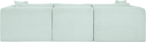 Meridian Furniture Shaggy Corduroy Modular Sofa Plush Performance Fabric Stain Resistant Living Room Seating Mint 109 inches 641Mint-S109