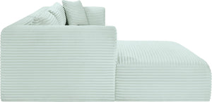 Meridian Furniture Shaggy Mint Corduroy Modular Sectional with Plush Foam and Performance Fabric Seating 641Mint-Sec3A
