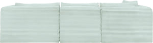 Meridian Furniture Shaggy Mint Corduroy Modular Sectional with Plush Foam and Performance Fabric Seating 641Mint-Sec3A
