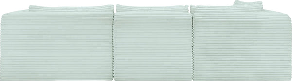 Meridian Furniture Shaggy Mint Corduroy Modular Sectional with Plush Foam and Performance Fabric Seating 641Mint-Sec3A