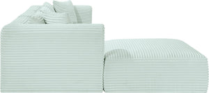 Meridian Furniture Shaggy 4-piece Modular Sectional Mint Corduroy Performance Fabric Living Room Sofa 641Mint-Sec4A