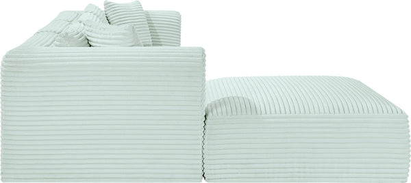 Meridian Furniture Shaggy 4-piece Modular Sectional Mint Corduroy Performance Fabric Living Room Sofa 641Mint-Sec4A