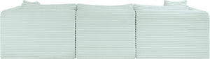 Meridian Furniture Shaggy 4-piece Modular Sectional Mint Corduroy Performance Fabric Living Room Sofa 641Mint-Sec4A
