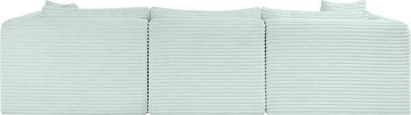 Meridian Furniture Shaggy 4-piece Modular Sectional Mint Corduroy Performance Fabric Living Room Sofa 641Mint-Sec4A