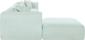 Meridian Furniture Shaggy Mint Corduroy Modular Sectional Five Piece Performance Fabric Living Room Sofa Set 641Mint-Sec5A